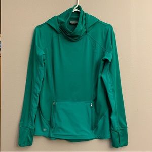 Athleta Womens Green Hooded Pullover Sweatshirt Size Small